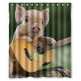 thumbnail image 1 of GreenDecor Funny Pig Waterproof Shower Curtain Set with Hooks Bathroom Accessories Size 60x72 inches, 1 of 2