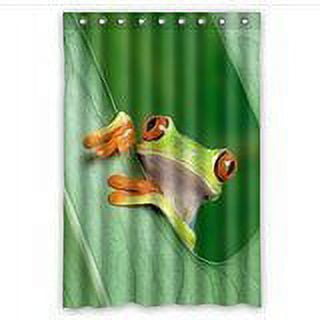 GreenDecor Tree Frog Graphics And More Red Eyed Tree Frog Waterproof Shower  Curtain Set with Hooks Bathroom Accessories Size 60x72 inches 