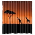 thumbnail image 1 of GreenDecor Giraffe In Grassland Waterproof Shower Curtain Set with Hooks Bathroom Accessories Size 60x72 inches, 1 of 2