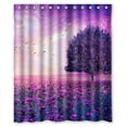 thumbnail image 1 of GreenDecor Glam Shining Purple Trees And Flowers Waterproof Shower Curtain Set with Hooks Bathroom Accessories Size 60x72 inches, 1 of 2