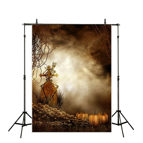 GreenDecor Halloween 5x7ft Theme terror party Backdrop background Computer Printed photography Skeleton King tombstone pumpkin skull head dusk sky photo studio backdrops prop wallpaper mural
