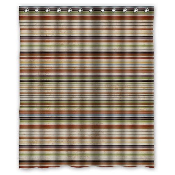GreenDecor Halloween Stripes Waterproof Shower Curtain Set with Hooks Bathroom Accessories Size 60x72 inches