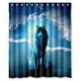 thumbnail image 1 of GreenDecor Howl Wolf In The Morning Mist Waterproof Shower Curtain Set with Hooks Bathroom Accessories Size 60x72 inches, 1 of 2