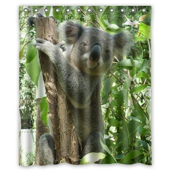 GreenDecor Koala Bear Waterproof Shower Curtain Set with Hooks Bathroom Accessories Size 60x72 inches
