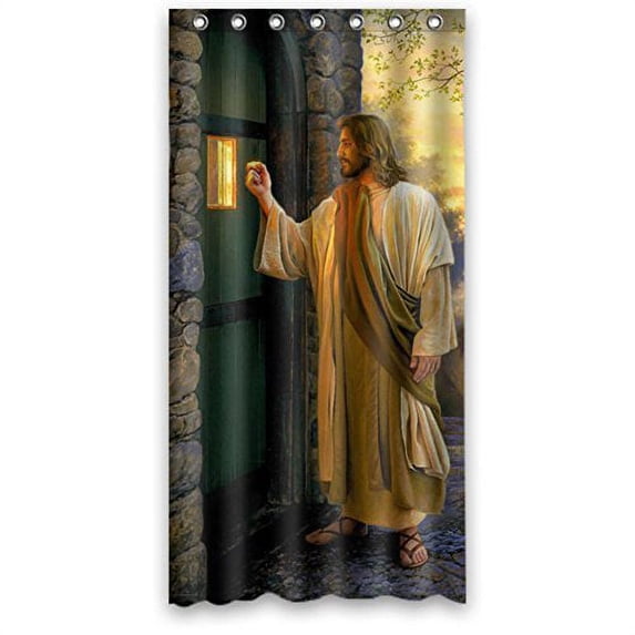 GreenDecor Let Him In Waterproof Shower Curtain Set with Hooks Bathroom Accessories Size 60x72 inches