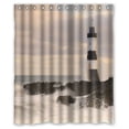 thumbnail image 1 of GreenDecor Lighthouse On A Rough Shore In Wales Waterproof Shower Curtain Set with Hooks Bathroom Accessories Size 60x72 inches, 1 of 2