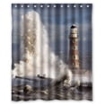 thumbnail image 1 of GreenDecor Lighthouse Waterproof Shower Curtain Set with Hooks Bathroom Accessories Size 60x72 inches, 1 of 2