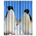 thumbnail image 1 of GreenDecor Lovely Funny Penguins Waterproof Shower Curtain Set with Hooks Bathroom Accessories Size 60x72 inches, 1 of 2