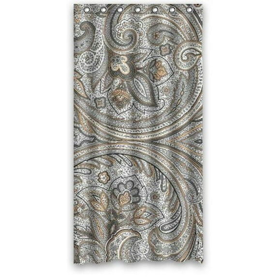GreenDecor Marbling Paisley Trend Waterproof Shower Curtain Set with Hooks Bathroom Accessories Size 36x72 inches