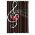 thumbnail image 1 of GreenDecor Music Musical Note Waterproof Shower Curtain Set with Hooks Bathroom Accessories Size 48x72 inches, 1 of 2