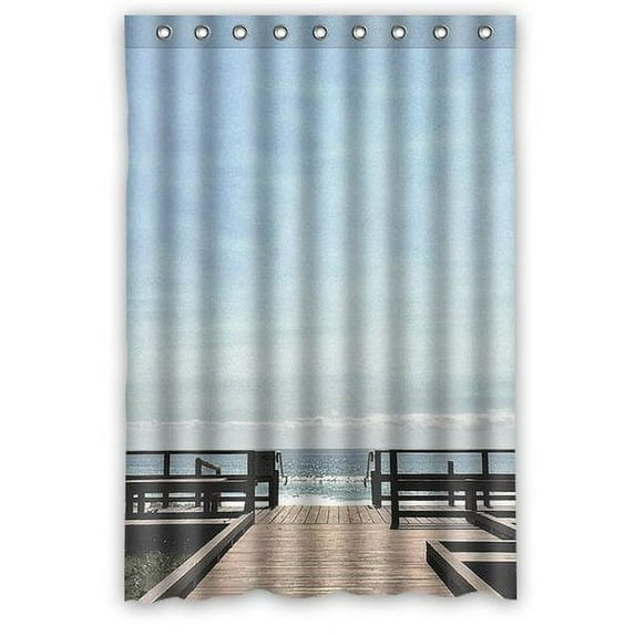GreenDecor Ocean Waterproof Shower Curtain Set with Hooks Bathroom Accessories Size 48x72 inches