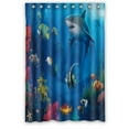 thumbnail image 1 of GreenDecor Ocean World Shark Landscape Waterproof Shower Curtain Set with Hooks Bathroom Accessories Size 48x72 inches, 1 of 2