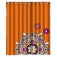 thumbnail image 1 of GreenDecor Orange Big Flower Waterproof Shower Curtain Set with Hooks Bathroom Accessories Size 60x72 inches, 1 of 2