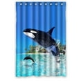 thumbnail image 1 of GreenDecor Orca Killer Whales Waterproof Shower Curtain Set with Hooks Bathroom Accessories Size 48x72 inches, 1 of 2