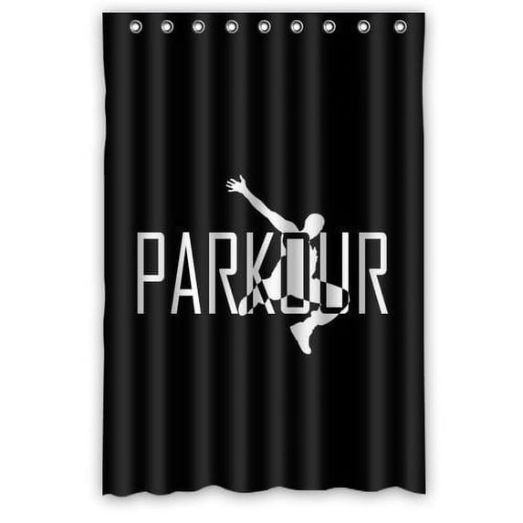 GreenDecor Parkour Waterproof Shower Curtain Set with Hooks Bathroom Accessories Size 48x72 inches
