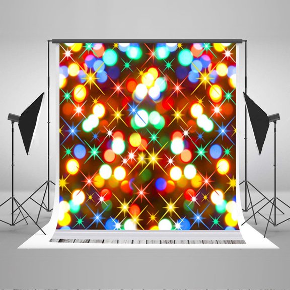 GreenDecor Photography Backdrop 5x7ft Christmas Twinkle Shinny Spot Backdrop for Photographer
