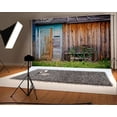 thumbnail image 1 of GreenDecor Photography Backdrop 7x5ft Shabby Log Cabin Bike Grass Land Children Kids Baby Portraits Props Shooting Video Studio, 1 of 5