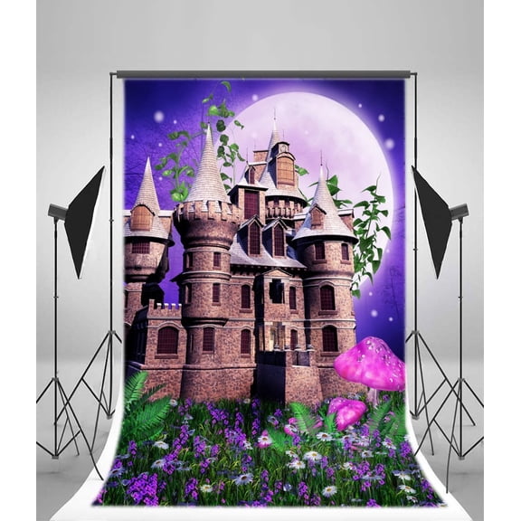 GreenDecor Photography Backdrops 5x7ft Backdrop Studio Props Fairy Tale Castle Style Baby Birthday Photo Backgrounds