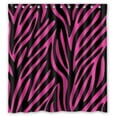 thumbnail image 1 of GreenDecor Pink And Black Zebra Waterproof Shower Curtain Set with Hooks Bathroom Accessories Size 66x72 inches, 1 of 2