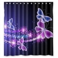 thumbnail image 1 of GreenDecor Pink Purple Butterfly Shining Light Under Blue Sky Waterproof Shower Curtain Set with Hooks Bathroom Accessories Size 66x72 inches, 1 of 2