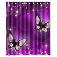 thumbnail image 1 of GreenDecor Purple Butterfly Waterproof Shower Curtain Set with Hooks Bathroom Accessories Size 60x72 inches, 1 of 2