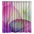 thumbnail image 1 of GreenDecor Purple Transparent Leaf Dreamy Elegent Waterproof Shower Curtain Set with Hooks Bathroom Accessories Size 66x72 inches, 1 of 2