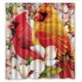 thumbnail image 1 of GreenDecor Red Cardinal Bird Funny Birds Art Waterproof Shower Curtain Set with Hooks Bathroom Accessories Size 66x72 inches, 1 of 2