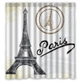 thumbnail image 1 of GreenDecor Romantic City Paris And Eiffel Tower Waterproof Shower Curtain Set with Hooks Bathroom Accessories Size 66x72 inches, 1 of 2