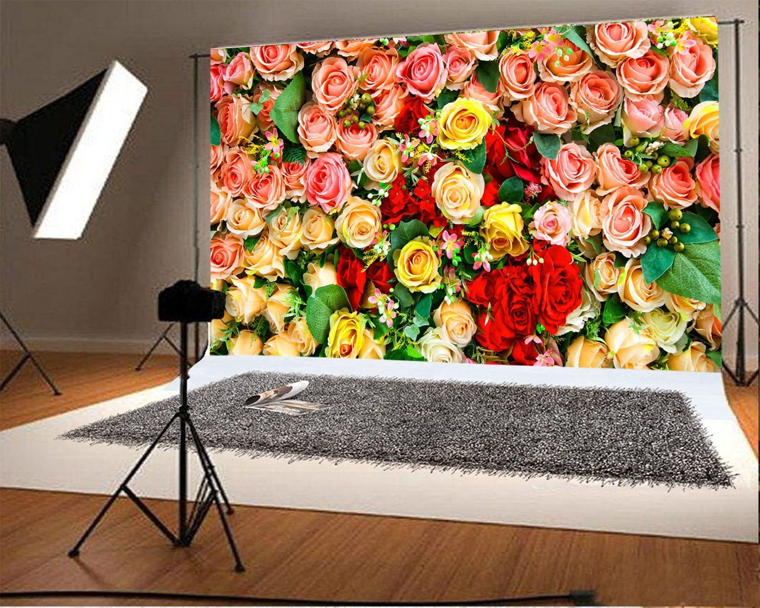 Date Backdrop GreenDecor Romantic Rose Flowers Backdrop 7x5ft Wedding Bride Portraits ...