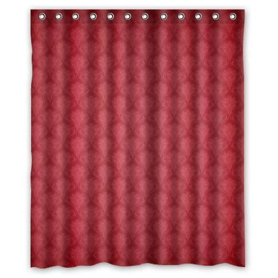 GreenDecor Simple Light Lacy In Red Waterproof Shower Curtain Set with Hooks Bathroom Accessories Size 60x72 inches