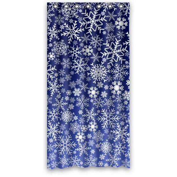 GreenDecor Snowflake Waterproof Shower Curtain Set with Hooks Bathroom Accessories Size 36x72 inches