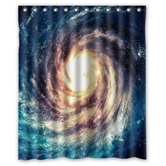 GreenDecor Solar System Universe Galaxy Nebula Space Waterproof Shower Curtain Set with Hooks Bathroom Accessories Size 60x72 inches