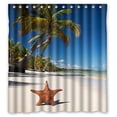 thumbnail image 1 of GreenDecor Star Fish Sand Seaside Blue Sky And Sea Waterproof Shower Curtain Set with Hooks Bathroom Accessories Size 66x72 inches, 1 of 2