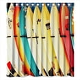 thumbnail image 1 of GreenDecor Surfboard Waterproof Shower Curtain Set with Hooks Bathroom Accessories Size 66x72 inches, 1 of 2