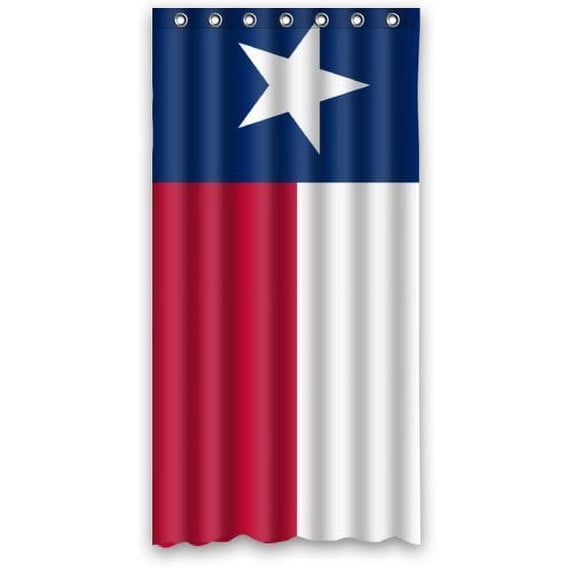 GreenDecor Texas State Flag Waterproof Shower Curtain Set with Hooks Bathroom Accessories Size 36x72 inches