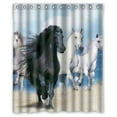 thumbnail image 1 of GreenDecor The Animal Series Wild Running Horses Waterproof Shower Curtain Set with Hooks Bathroom Accessories Size 60x72 inches, 1 of 2