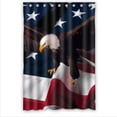 thumbnail image 1 of GreenDecor The Flying Bald Eagle And Usa Flag Waterproof Shower Curtain Set with Hooks Bathroom Accessories Size 48x72 inches, 1 of 2