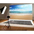 thumbnail image 1 of GreenDecor Tropical Beach Backdrop 7x5ft Photography Background Seaside Sandbeach Waves Blue Sky Clouds Photo Video Studio Props Children Baby Kids, 1 of 5
