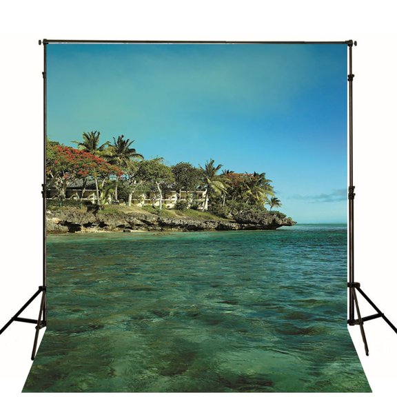 GreenDecor Tropical Island Photography Background Seaside Wedding Photography Background 5x7ft Photography Studio Props