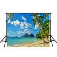 thumbnail image 1 of GreenDecor Tropical Rainforest Photography Background Summer Seaside Background Cloth 7x5ft Photography Studio Props, 1 of 4