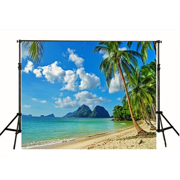 GreenDecor Tropical Rainforest Photography Background Summer Seaside Background Cloth 7x5ft Photography Studio Props