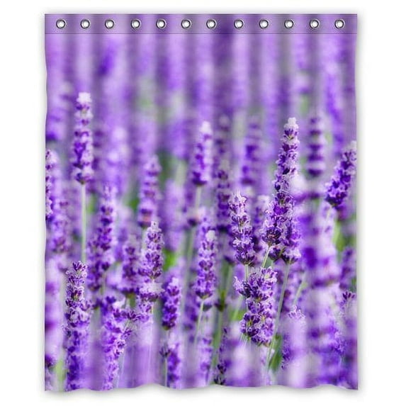 GreenDecor Unique Beautiful Lavender Waterproof Shower Curtain Set with Hooks Bathroom Accessories Size 60x72 inches