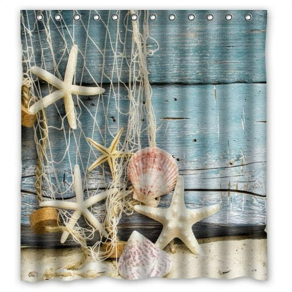 GreenDecor Unique Design Pattern Waterproof Shower Curtain Set with Hooks Bathroom Accessories Size 66x72 inches