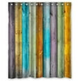thumbnail image 1 of GreenDecor Unique Light Colorful Retro Vertical Stripes Wood By Wood Waterproof Shower Curtain Set with Hooks Bathroom Accessories Size 60x72 inches, 1 of 2