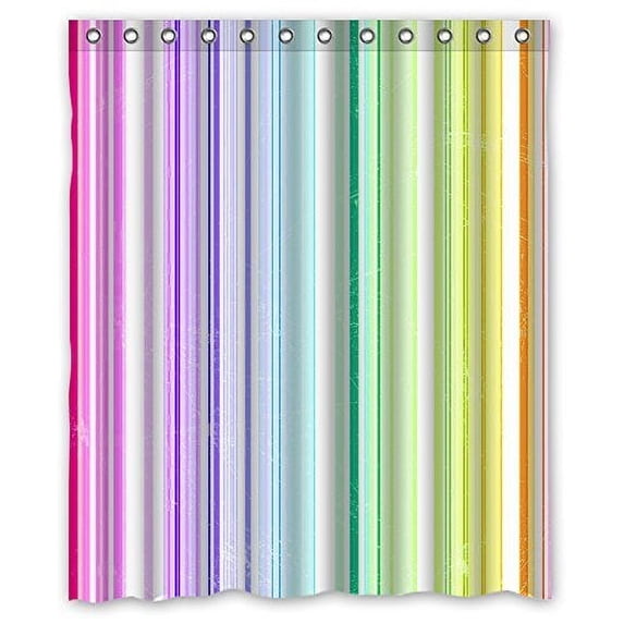 GreenDecor Unique Stripe Waterproof Shower Curtain Set with Hooks Bathroom Accessories Size 60x72 inches