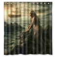 thumbnail image 1 of GreenDecor Vintage Vintage Mermaid Art Waterproof Shower Curtain Set with Hooks Bathroom Accessories Size 66x72 inches, 1 of 2