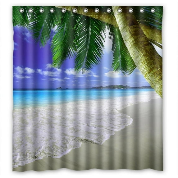 GreenDecor Water Resistant Waterproof Shower Curtain Set with Hooks Bathroom Accessories Size 66x72 inches