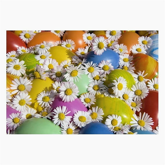 GreenDecor White Flowers Baby Easter Backdrops for Photography 7x5ft Digital Printed Photography Background Kids