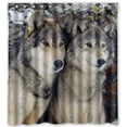 thumbnail image 1 of GreenDecor Wolf Partner Waterproof Shower Curtain Set with Hooks Bathroom Accessories Size 66x72 inches, 1 of 2