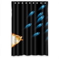 thumbnail image 1 of GreenDecor X Ray Fish Chasing Blue Little Fishes Waterproof Shower Curtain Set with Hooks Bathroom Accessories Size 48x72 inches, 1 of 2